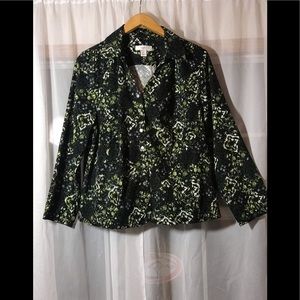 Women’s CJ Banks Forest Green Shirt/Jacket SZ 1X
